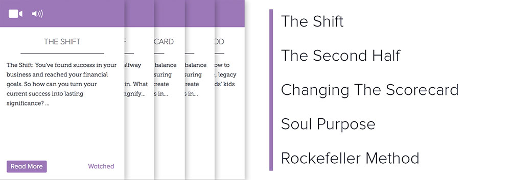 Lever 5: The Shift, The Second Half, Changing The Scorecard, Soul Purpose, Rockefeller Method