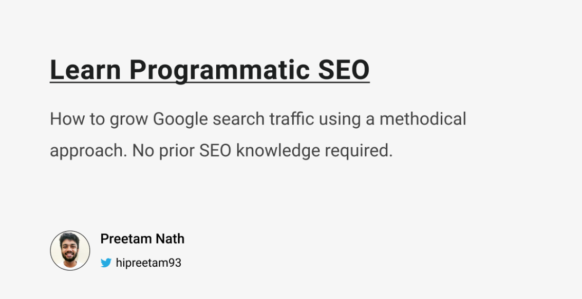 Learn Programmatic SEO By Preetam Nath