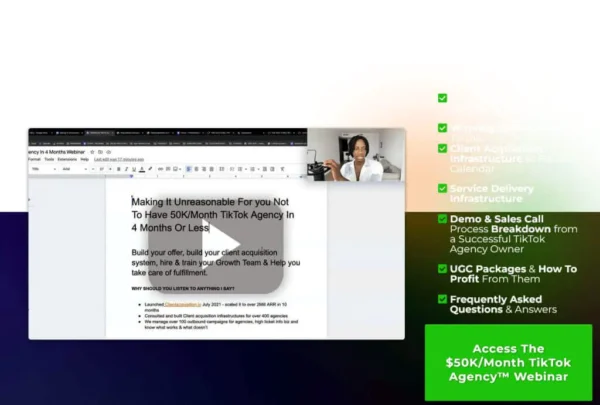 Serge Gatari – $50K/Month TikTok Agency Webinar Serge Gatari – $50K/Month TikTok Agency Webinar